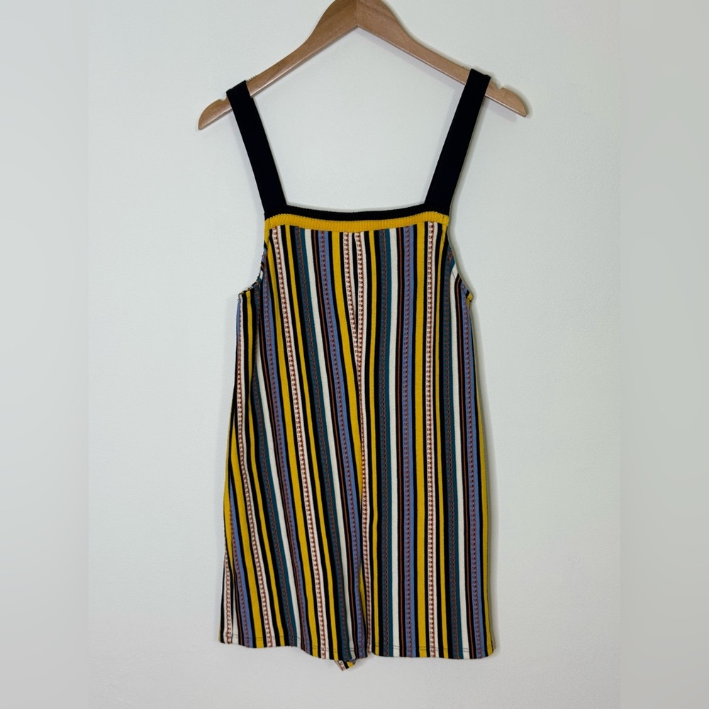 ZARA Women Multicolor Striped Knit Tank Romper One-Piece Shorts Jumpsuit Small